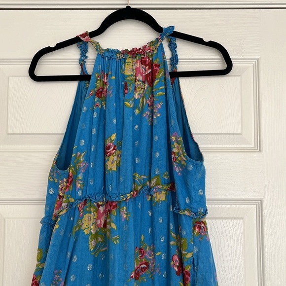 House of Harlow 1960 Blue Floral Ruffle Maxi Dress - Picture 8 of 9